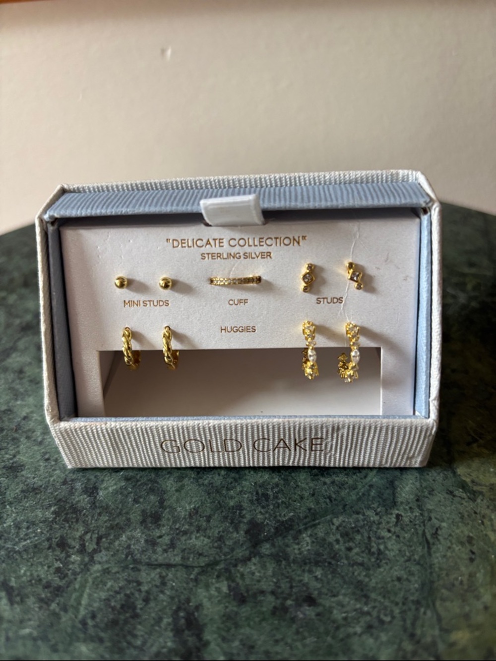 Gold Cake Delicate Collection 6-Pair Gold-Tone Earrings Set